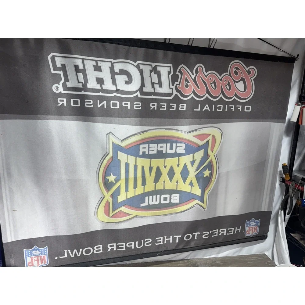 Coors Light NFL Super Bowl XXXVIII, 2004, Nylon Hanging 4x3' Banner